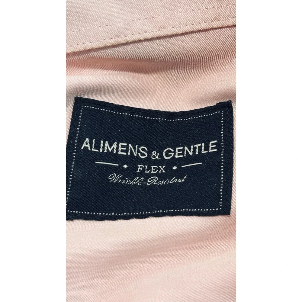 Alimens & Gentle Flex Mens Pink Long Sleeve Button Down Dress Shirt Size L Tall - Picture 10 of 13